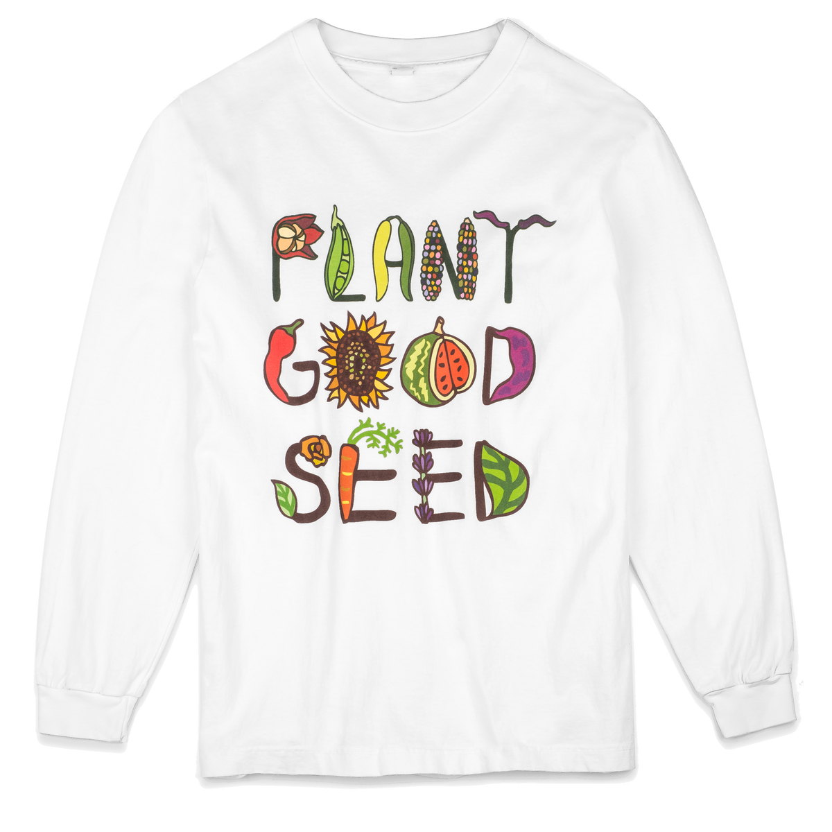 Plant Good Seed Lettering Long Sleeve Logo Shirt