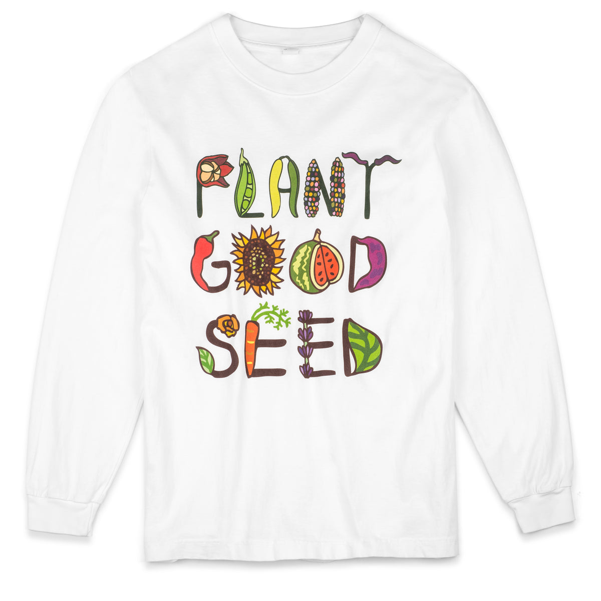 Plant Good Seed Lettering Long Sleeve Logo Shirt